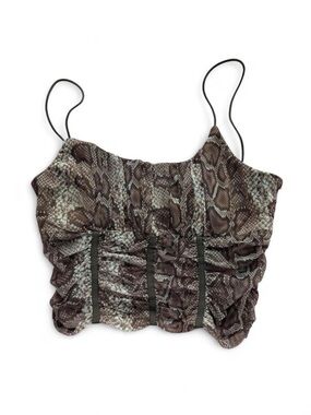 Princess Polly Snake Print Ruched Cami in Brown and Gray